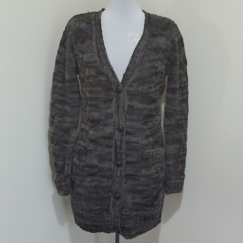 Vintage - Great Northwest Wool Blend Gray Cardigan - Size Small